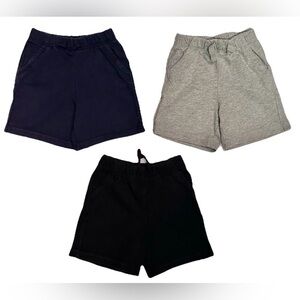 18 M BOYS 3 PAIR OF 100% COTTON SOFT FLEECE SHORTS BLACK NAVY GRAY CIRCO